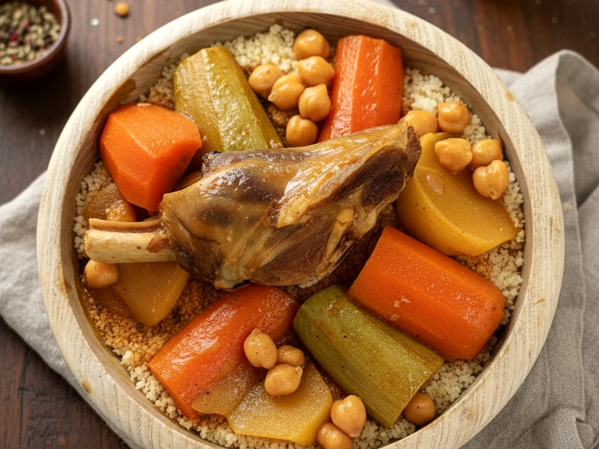 Couscous agneau avec légumes et semoule