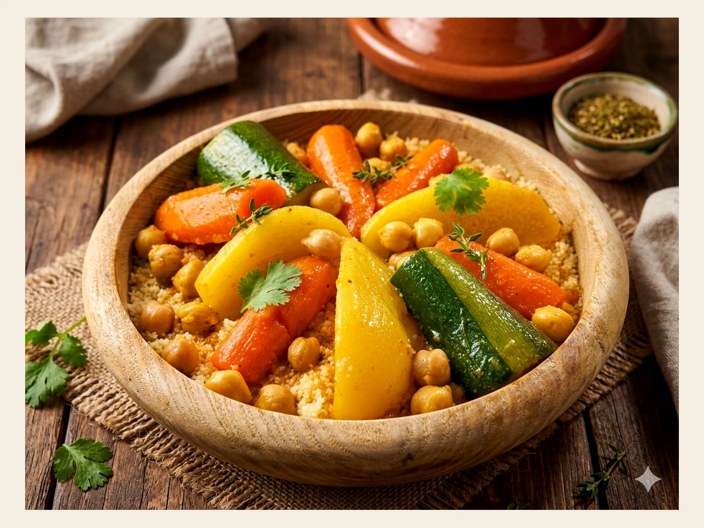 Couscous végétarien avec légumes et pois chiches